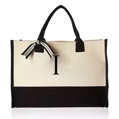Saco de praia de lona portátil de grande capacidade, sacola de moda, letras, flor, compras ombro, bolsa casual, atacado - loja online