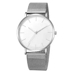 Relógio de pulso de malha de aço inoxidável feminino, feminino Fashion, Casual, Simples, Quartzo, Hora de Metal, Feminino, Preto