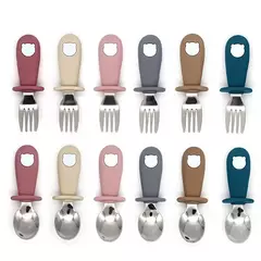 Baby Cartoon Tableware Set, Crianças Utensílio, Aço Inoxidável, Criança Louça, Talheres, Alimentação Colher, Garfo, Infantil