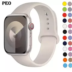 Pulseira de Silicone para Apple Watch, Pulseira Esportiva, iWatch Series 8, 7, 6