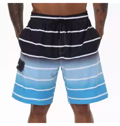 Calção de banho masculino, calção de natação, secagem rápida, calção de praia com bolsos com zíper, forro de malha - comprar online