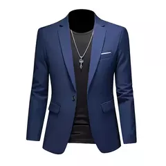 Blazers casuais monocromáticos de botão único masculino, smoking de luxo, terno de negócio de qualidade, jaquetas slim fit, jaquetas masculinas, 6XL, 5XL, 4XL, primavera - comprar online