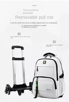 Imagem do Mochila escolar com rodas para crianças, Mochila rolante para meninos, Mochila de estudante, Bagagem de viagem