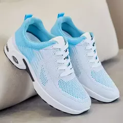 Tênis de corrida respirável feminino, tênis feminino, malha leve, almofada de ar, calçados esportivos, ao ar livre, com renda, treinamento, verão, novo - loja online