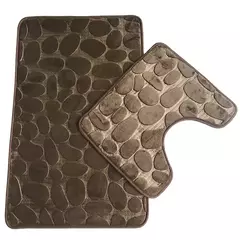 Jogo antiderrapante da esteira do banho do banheiro, Tapete De Cobblestone, Tapetes de chuveiro absorventes, Tampa do vaso sanitário, 2Pcs Set, 3 Pcs - comprar online
