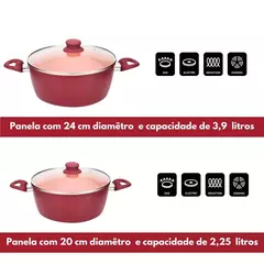 Jogo de Panelas Antiaderente Cerâmico Alta Qualidade 5 Peças