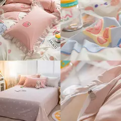 Yanyangtian rendas 4-piece conjunto de cama folha colcha capa fronha linho para a família crianças quarto sala estar conjunto 4 pçs - Wolf Magazine