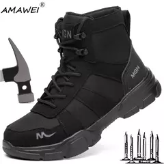 AMAWEI-Sapatos de Segurança Indestrutíveis para Homens e Mulheres, Tênis à Prova de Perfuração, Botas de Trabalho, Sapatos Toe de Aço, Calçado Masculino na internet
