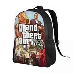 Imagem do Jogo de aventura Grand Theft Auto Mochila de Viagem para Homens e Mulheres, Mochila Escolar para Laptop, Mochila Estudantil Universitária GTA