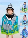 Xaile encapuzado dos desenhos animados aleatórios infantis, robe longo do menino, toalha de praia, maiô, 1pc