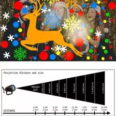 Projetor Laser LED Snowflake, impermeável Girando Luzes Do Palco, Decoração De Natal, 16 Padrões - comprar online