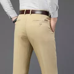 Calça justa reta masculina, calça casual de negócios, terno elástico, marca chique, primavera, outono, moda masculina, 6 cores, 2023 - Wolf Magazine