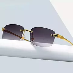 Imagem do Óculos de sol sem aro vintage Leopard Head para homens e mulheres, óculos sem moldura, tons retangulares, nova moda