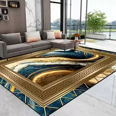 Tapete dourado de luxo moderno para sala de estar, Decoração abstrata, Tapetes - loja online