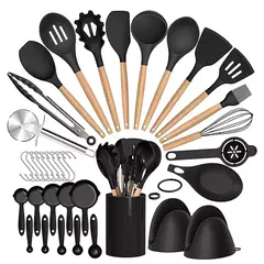 Silicone utensílio conjunto com suporte, 36pcs