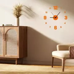 Imagem do Criativo Frameless DIY Relógio De Parede Decalque Casa Relógio Silencioso Sala De Estar Escritório Decoração De Parede