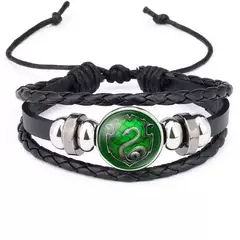 Harri potter pulseiras de couro com contas brinquedos hogwarts slytherin grifinória distintivo pomo mortos da morte 93/4 pulseira presentes brinquedos na internet