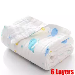 Newborn Baby's Gauze Bathrobe, Infant Swaddle, 100% Algodão, Meninos, Meninas, Crianças, Infantil, Gaze, Cobertor, Roupão, 6 Camadas - loja online