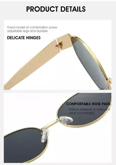 Óculos de sol ovais para homens e mulheres, óculos redondos, UV400 Drive, óculos ao ar livre, unissex, retro, punk, design de moda, unissex, na moda - comprar online