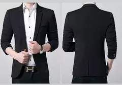 Blazers casuais de peito único masculino, jaqueta justa, escritório comercial e social, marca de moda, primavera e outono, 5XL