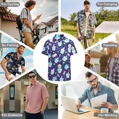 Camiseta havaiana masculina de manga curta, estampa de ovelha 3D, roupas de praia soltas, camisas grandes, verão na internet