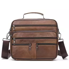 Bolsa de ombro de couro genuíno para homens Bolsa preta de couro, saco do mensageiro do escritório do negócio, saco crossbody masculino - Wolf Magazine