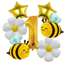 6 pçs abelha margarida dourada 32 polegada número balões de folha de alumínio conjunto margarida flor balão para tema abelha aniversário chá de bebê suprimentos - Wolf Magazine