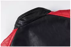 Jaqueta de couro fina masculina, emenda, locomotiva, retrô, moda lazer, mais vendida, primavera e outono, 2023 na internet