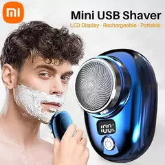 Mini barbeador elétrico para viagens masculinas, navalha portátil, aparador de barba, recarregável, recarregável, rosto