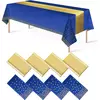 Toalha de mesa de plástico descartável ouro rosa 6 lugares capa de mesa 108 polegadas corredor de mesa de cetim para festa de casamento