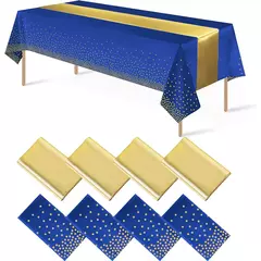 Toalha de mesa de plástico descartável ouro rosa 6 lugares capa de mesa 108 polegadas corredor de mesa de cetim para festa de casamento