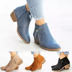 Ankle boots com salto quadrado para as mulheres, ankle boots com plataforma, sexy, cáqui, moda, novo, para o outono e inverno, 2024