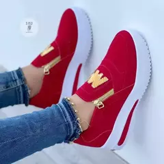 Tênis casuais estampados m para mulheres, sapatos vulcanizados, plataforma com zíper lateral, tamanho positivo, calçados femininos - comprar online
