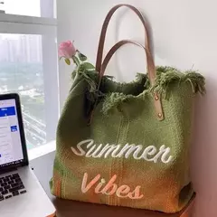 Bolsas de lona grandes para mulheres, bolsa de praia, sacolas de compras, bolsa de ombro axilar feminina, bolsas casuais de alça superior - Wolf Magazine