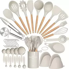 Silicone utensílio conjunto com suporte, 36pcs - Wolf Magazine
