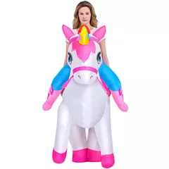 Vestuário colorido unicórnio animal trajes infláveis terno anime purim halloween carnaval festa cosplay traje para crianças adultas - loja online