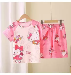 Novo verão crianças pijamas conjunto de 2 peças roupas de ar condicionado para meninos meninas bebê manga curta roupas para casa na moda - comprar online