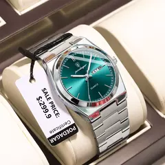 POEDAGAR-Relógio de pulso quartzo de luxo masculino com caixa, relógios esportivos impermeáveis, luminoso, data semana, aço inoxidável, relógio masculino - comprar online