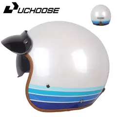 DOT Abrir Rosto Casco Capacetes de Moto para Harley Motocicleta Acessórios Homens Moto Certificada Retro Capacete Da Motocicleta do Piloto do Café na internet