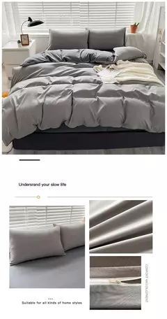 Conjunto de colcha de algodão lavada para dormitório estudantil, cama estilo japonês quadriculada outono e inverno, 4 unid