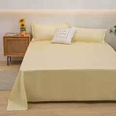Imagem do Lençol de algodão puro cor, cor pura simples, peça única, Skin-Friendly, dormitório estudantil, cama de solteiro e casal