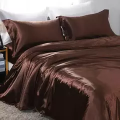 Luxo Satin Bedding Set Capa de edredão com fronha Estilo Europeu King Queen Size Confortável Bed Set Covers Folha de linho na internet