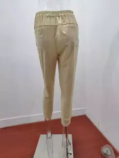 Calça monocromática slim fit para mulher, com renda simples, cintura alta, slim fit, casual, novo estilo, transfronteiriço, verão - loja online