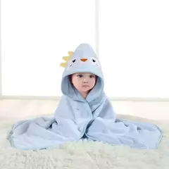 Animal dos desenhos animados do bebê recém-nascido com capuz Toalha de banho Coral Fleece, roupão absorvente, envoltório cobertor, menina, menino, 0-12 meses