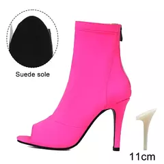 HROYL-Sapatos de Dança Femininos com Tubo Curto, Pano Estirável de Salto Alto, - loja online