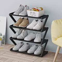 Rack de armazenamento de sapatos simples de 4 camadas, economiza espaço, resistente, organizador de sapatos para quarto, piso, rack de armazenamento, organizador - comprar online