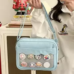 Japonês Harajuku Ita Bag para Mulheres, PU Transparente Bolso Itabag, Uniforme De Meninas Do Ensino Médio JK Crossbody Bolsa De Ombro, Bolsas