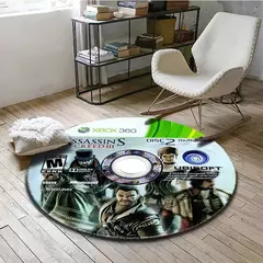 Rodada Anti-Slip Gamer Mat, Tapete preto CD CD, Tapete do banheiro, Decoração de casa, Tapete de cozinha, Sala, Presente para Menino - comprar online