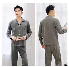 Conjunto de pijamas masculinos de algodão, pijamas masculinos, pijamas adolescentes, roupas de casa, alta qualidade, design de moda, outono, primavera, novo - comprar online