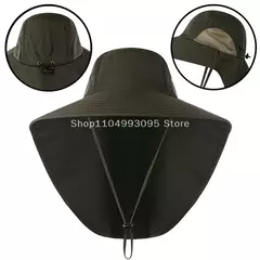 Chapéu de sol masculino de aba larga, respirável, ajustável e impermeável, chapéu de nylon com tecelagem de malha, adequado para caminhadas e camping - comprar online